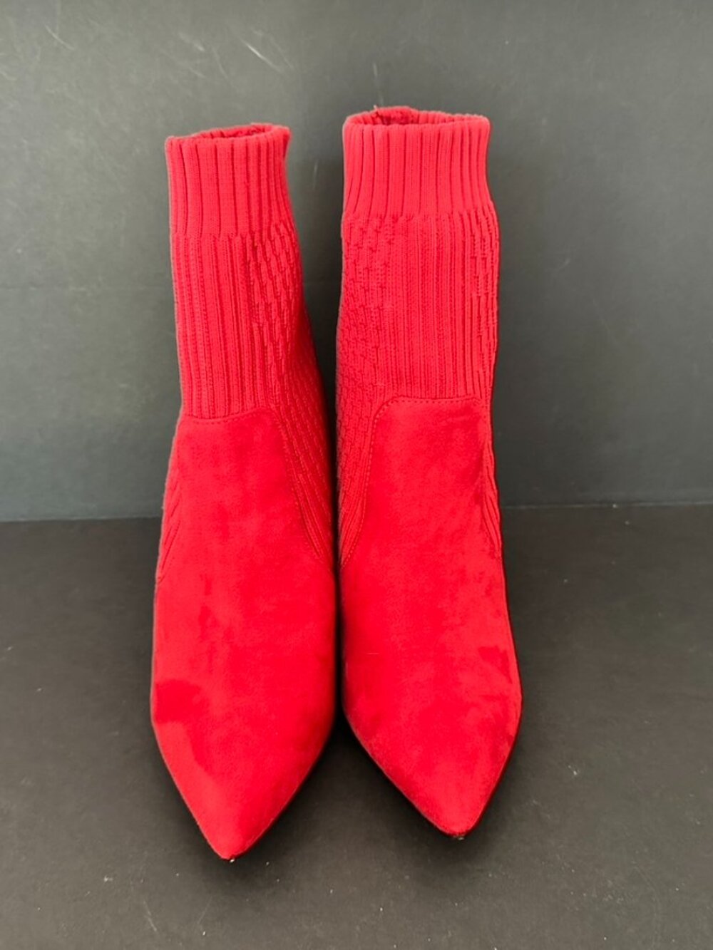 Catherine Malandrino Red Pointed Toe Sock Bootie Size 8 - Picture 2 of 9